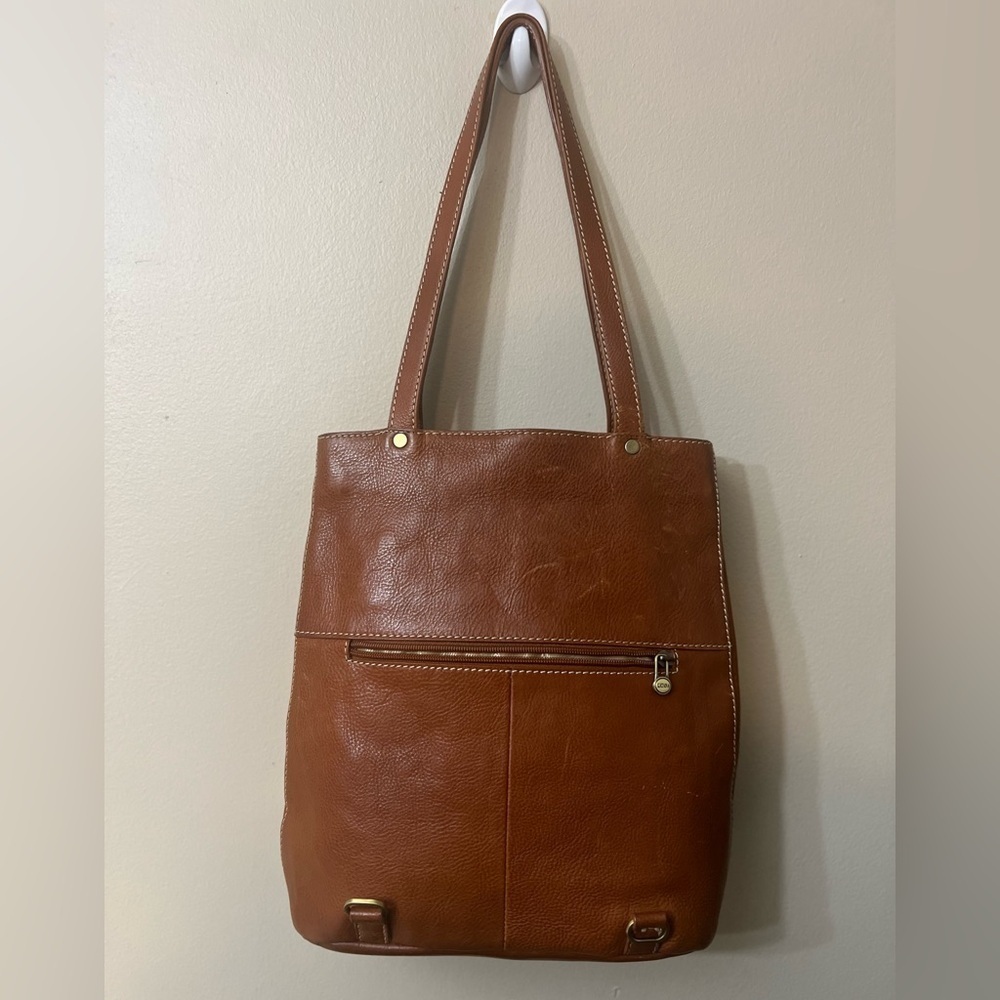 Classic Tan Leather Tote Bag